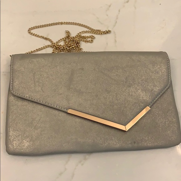 Grey silver toned shoulder purse - Picture 3 of 7